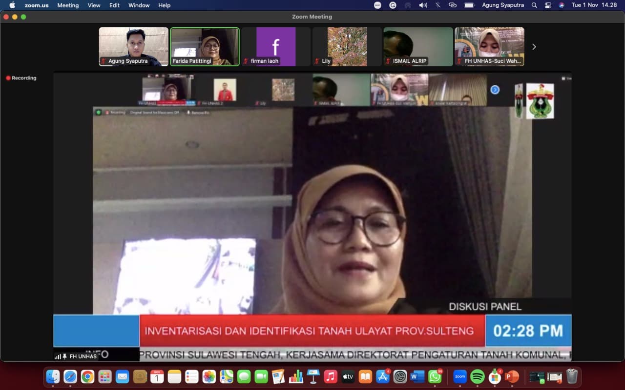 Kerjasama Kementerian Agraria, FH Unhas Gelar FGD Penelitian Tanah Ulayat di Sulteng