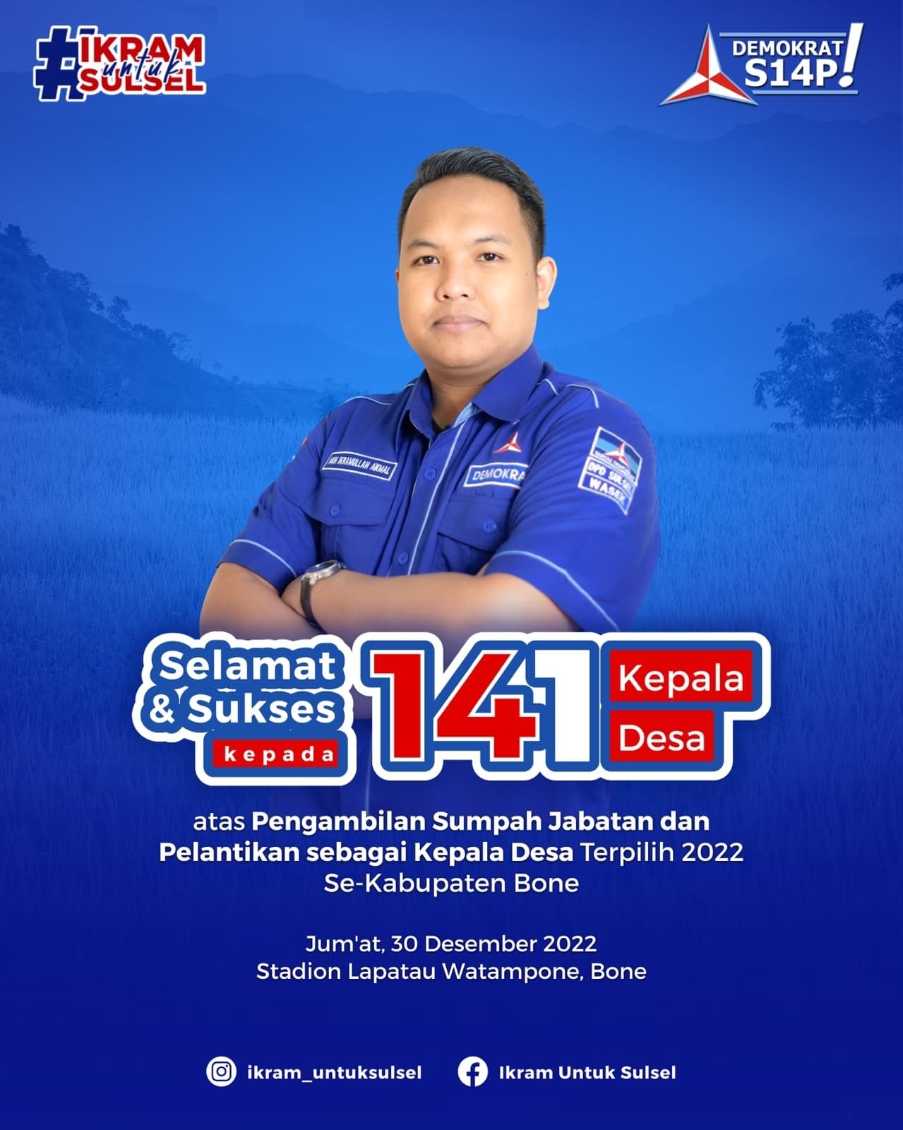 Ikramullah Akmal Harap 141 Kepala Desa yang Dilantik Jadi Ujung Tombak Kemajuan Bone