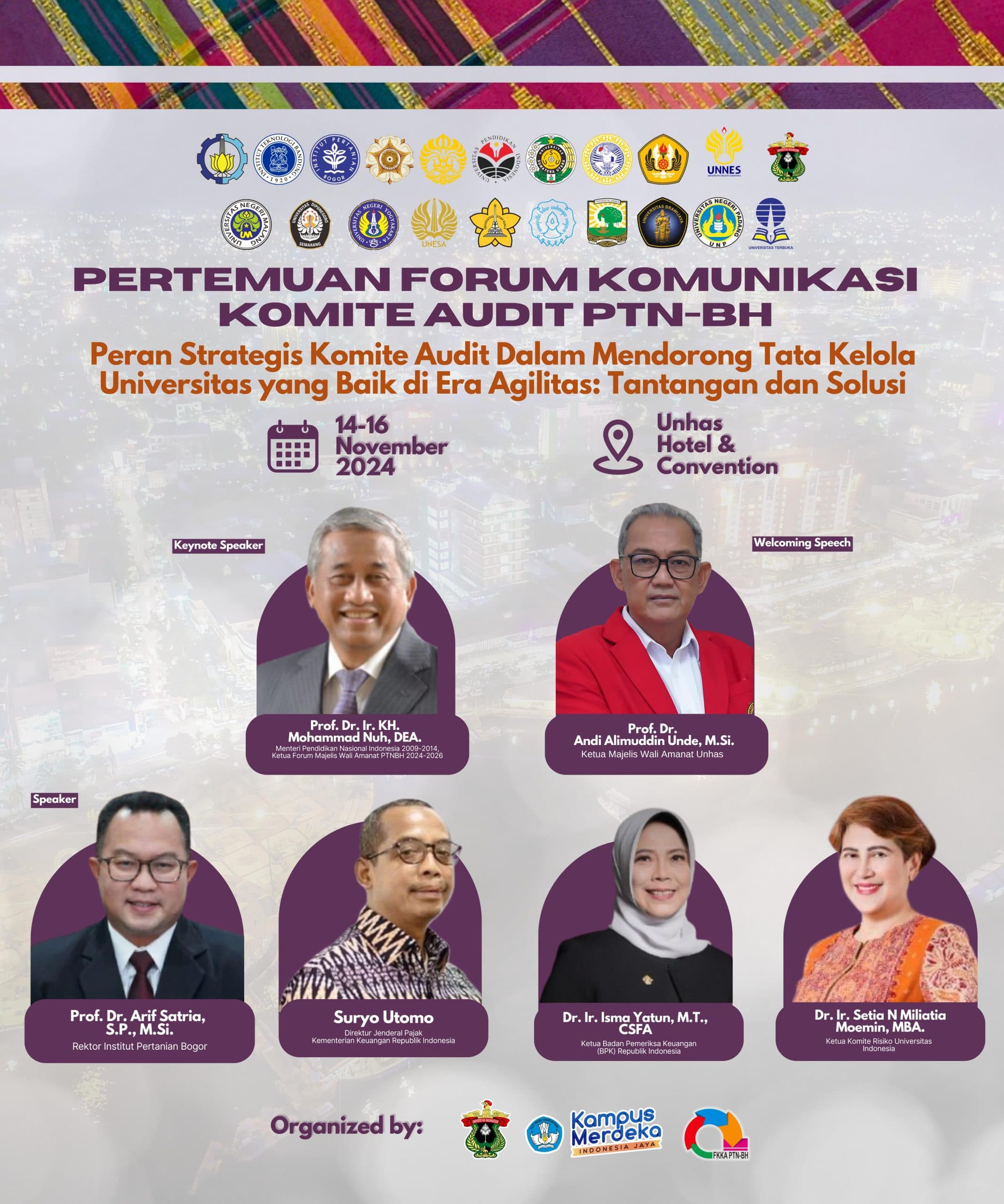 Forum Komunikasi Komite Audit PTN-BH Akan Gelar Pertemuan Nasional di Unhas