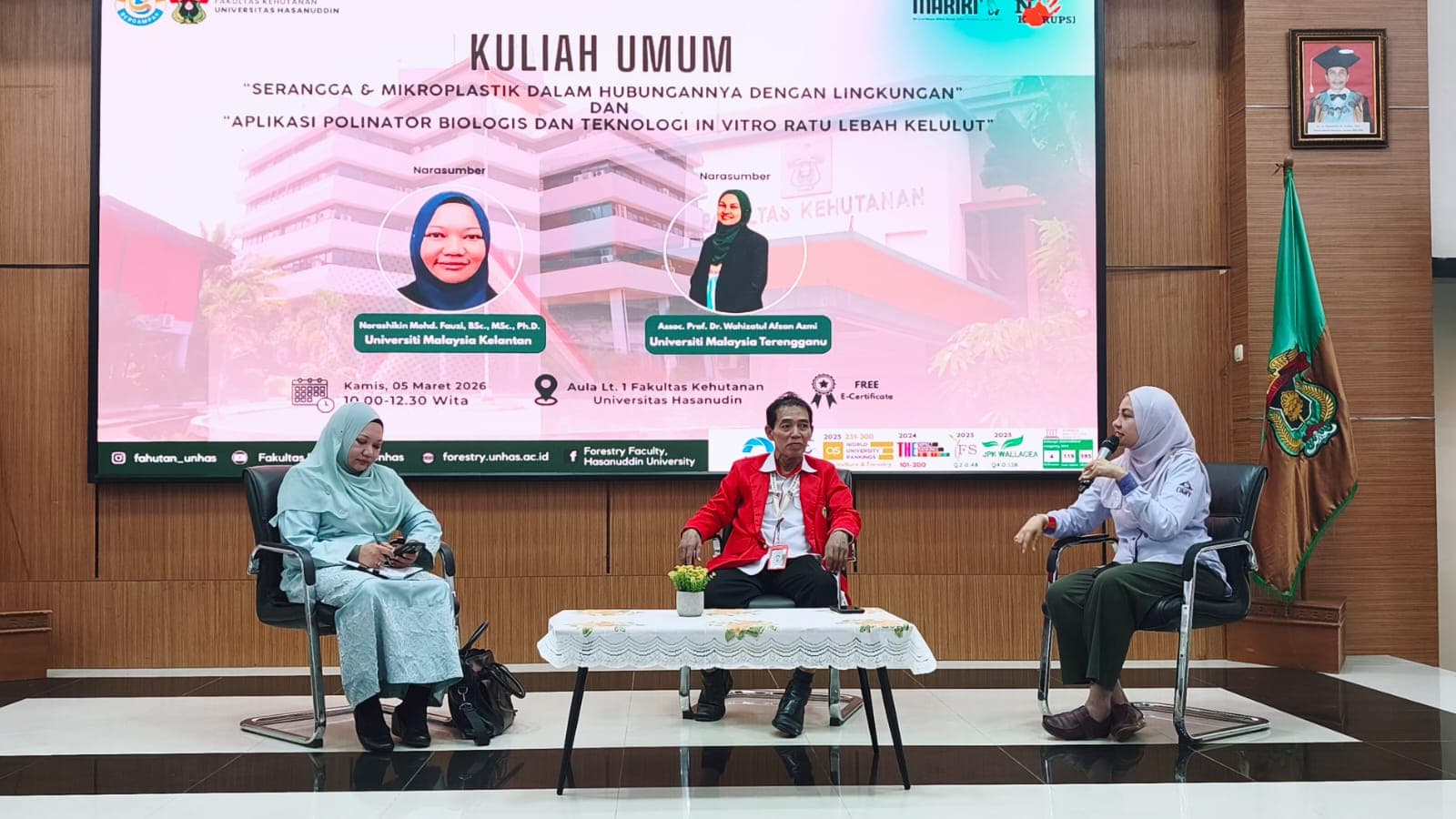 Ratu Lebah, Mikroplastik, dan Masa Depan Lingkungan: Kuliah Umum Kehutanan Unhas Buka Wawasan Mahasiswa