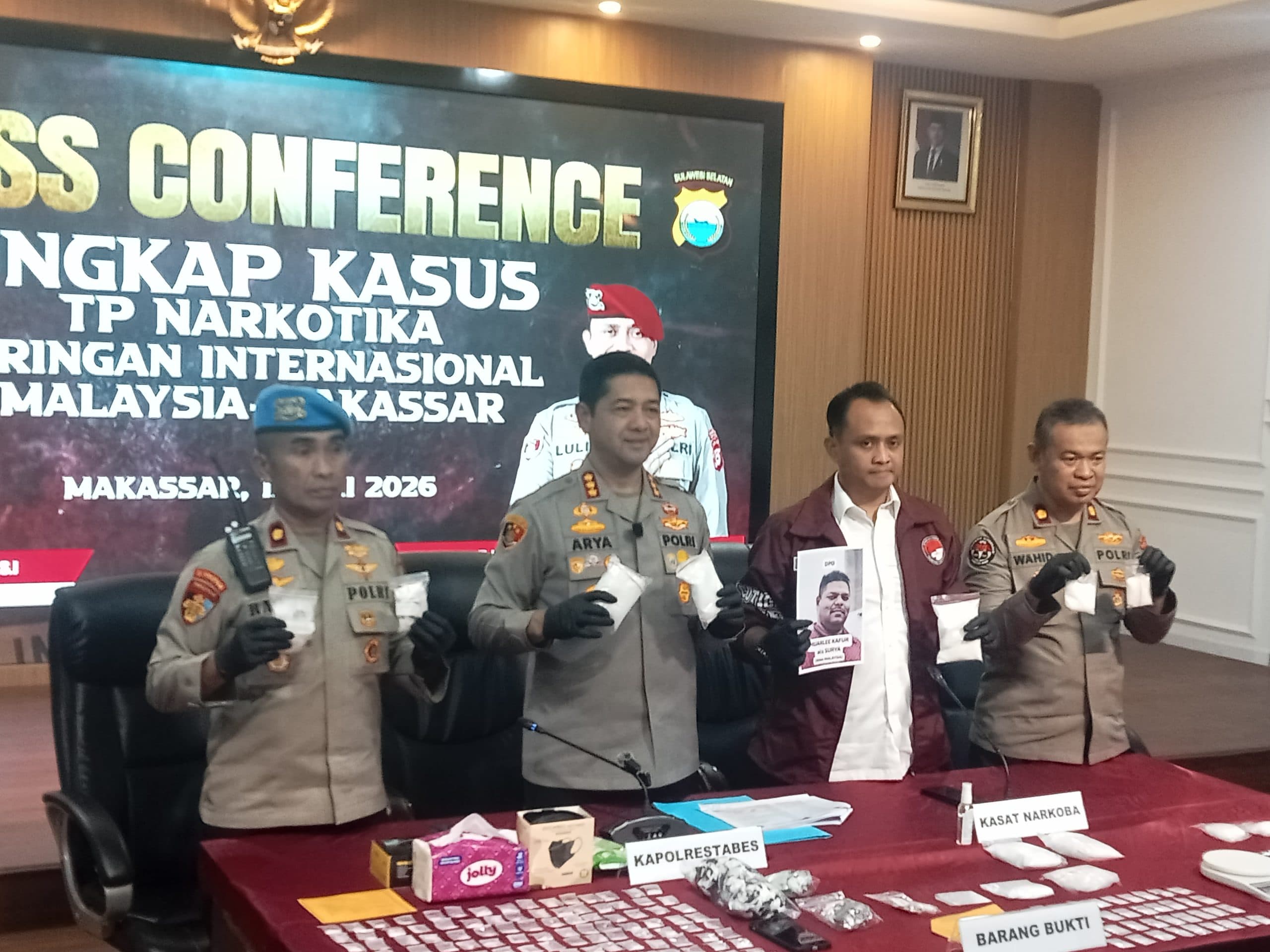 Polrestabes Makassar Selamatkan 8.700 Jiwa dari Ancaman 1,5 Kilogram Sabu Asal Malaysia